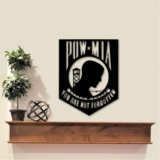 Pow Mia Metal Sign Military Missing In Action You Are Not Forgotten Military Sign Patriotic Decor Military Gift - 8 inches - metal sign
