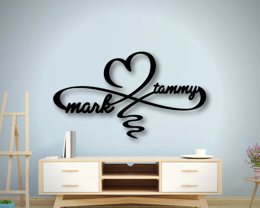 Personalized Infinity Heart Metal Sign, Infinity Sign, Custom Family Sign, Metal Infinity Symbol, Wedding - wedding detail