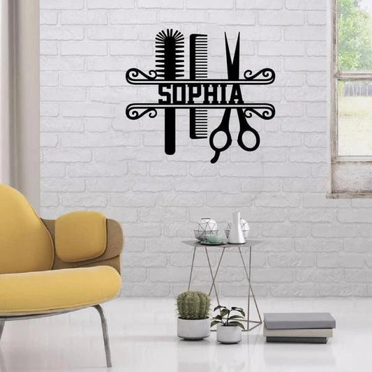 Hair Salon Customizable Cut Metal Sign - 8 inches - metal sign