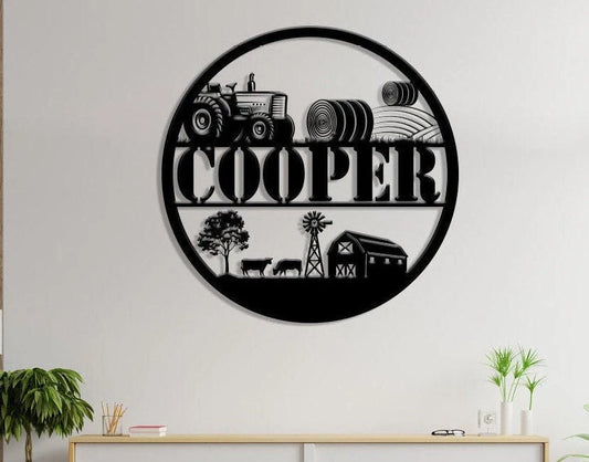 Cooper Metal Sign Housewarming Gift Personalised Metal Sign Wall Decor Signs Black Custom Sign Gift Sign Father's Day Gift