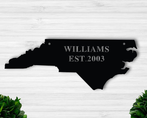 North Carolina Personalized North Carolina Established Sign North Carolina State Custom North Carolina Metal Sign
