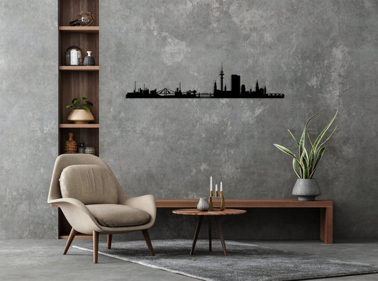 Hamburg City Silhouette Metal Wall Art, Hamburg Skyline Metal Wall Decor, Housewarming Gift, Living Room - metal sign
