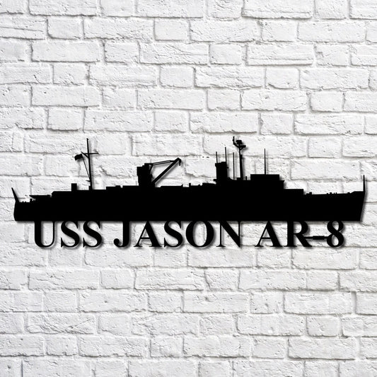 Uss Jason Ar8 Navy Ship Metal Art, Custom Us Navy Ship Cut Metal Sign, Gift For Navy Veteran, Navy Ships - metal sign