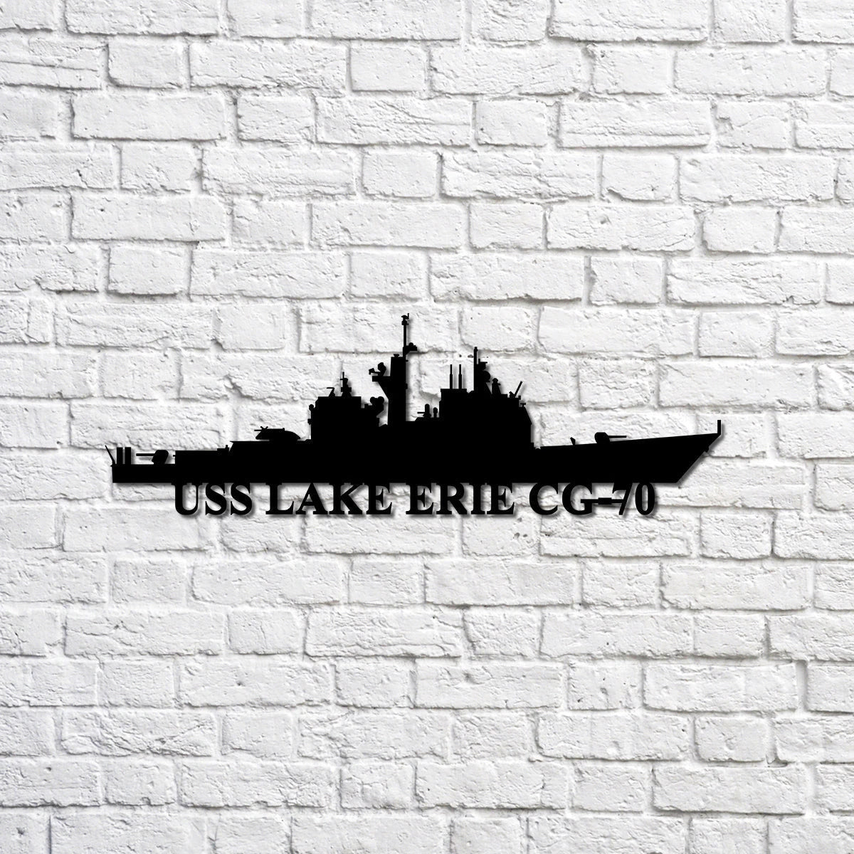 Uss Lake Erie Cg70 Navy Ship Metal Sign, Memory Wall Metal Sign Gift For Navy Veteran, Navy Ships Silhouette Metal Sign Laser Cut Metal Signs Custom Gift Ideas