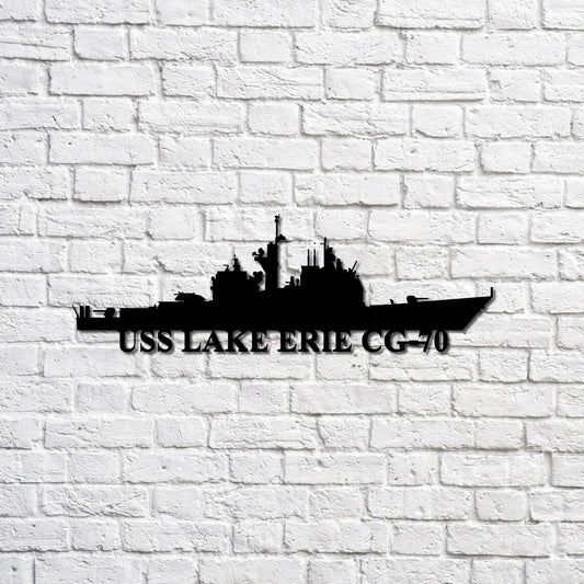 Uss Lake Erie Cg70 Navy Ship Metal Sign, Memory Wall Metal Sign Gift For Navy Veteran, Navy Ships - metal sign
