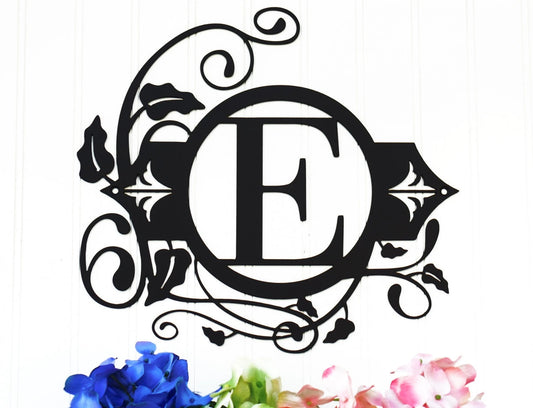 Monogram Sign Metal, Black, Monogram, Wedding Gift, Monogrammed Sign, Home Decor, Personalized Sign - wedding detail