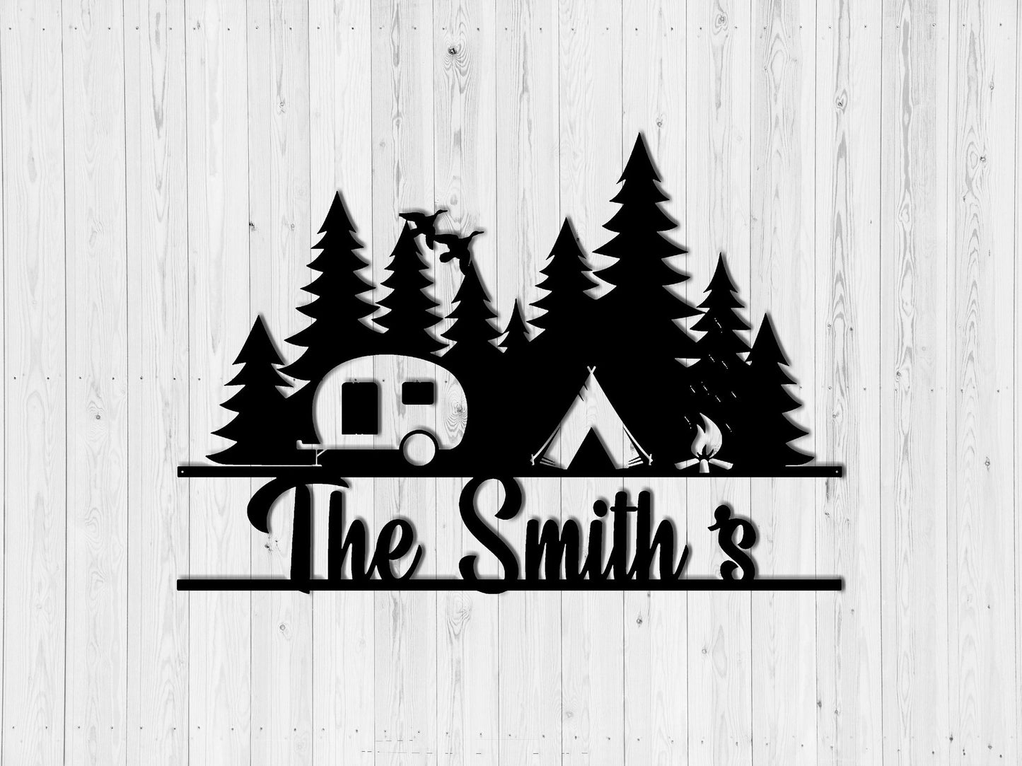 The Smith's Metal Sign Wall Decor Outdoor Decor Camping Decor Customized Sign Name Decor