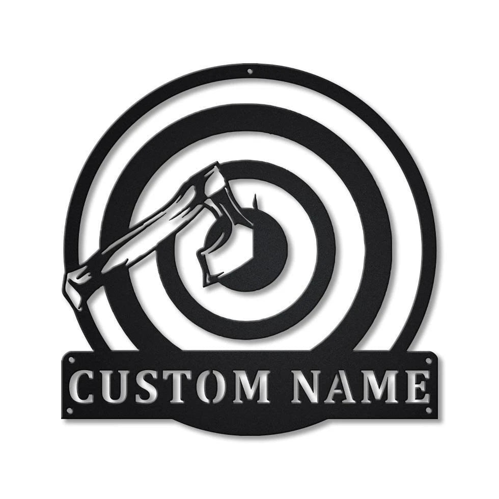 Personalized Axe Throwing Monogram Metal Sign Art, Custom Axe Throwing Metal Sign, Hobbie Gifts, Sport Gift, Birthday Gift, Laser Cut Metal Signs Custom Gift Ideas