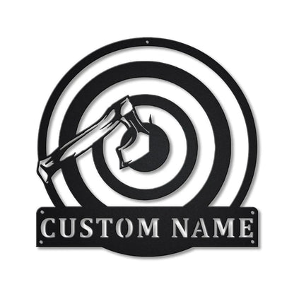 Personalized Axe Throwing Monogram Metal Sign Art, Custom Axe Throwing Metal Sign, Hobbie Gifts, Sport Gift, Birthday Gift, Laser Cut Metal Signs Custom Gift Ideas
