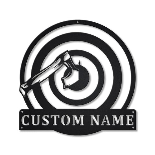 Personalized Axe Throwing Monogram Metal Sign Art, Custom Axe Throwing Metal Sign, Hobbie Gifts, Sport Gift, Birthday Gift, Laser Cut Metal Signs Custom Gift Ideas