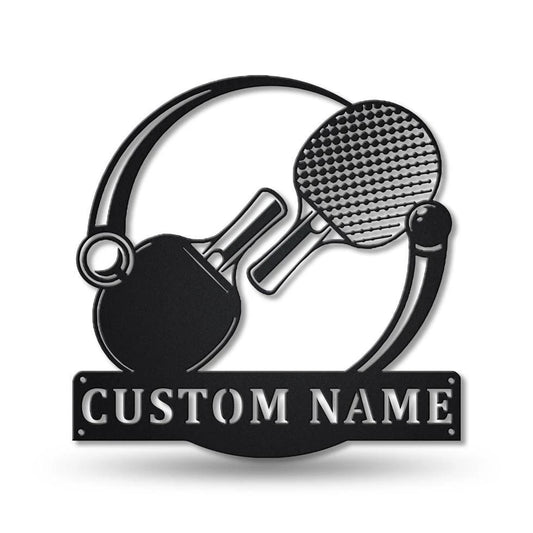 Personalized Table Tennis Sport Monogram Metal Sign Art, Custom Table Tennis Sport Metal Sign, Hobbie - metal sign