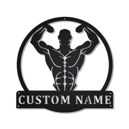 Personalized Bodybuilding Monogram Metal Sign Art, Custom Bodybuilding Metal Sign, Hobbie Gifts, Sport - metal sign