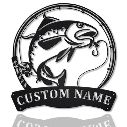 Personalized Atlantic Cod Fishing Fish Pole Metal Sign Art, Custom Atlantic Cod Fishing Metal Sign, Fishing Gift, Decor Decoration, Laser Cut Metal Signs Custom Gift Ideas