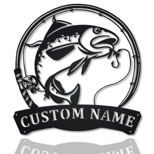 Personalized Atlantic Cod Fishing Fish Pole Metal Sign Art, Custom Atlantic Cod Fishing Metal Sign, Fishing Gift, Decor Decoration, Laser Cut Metal Signs Custom Gift Ideas
