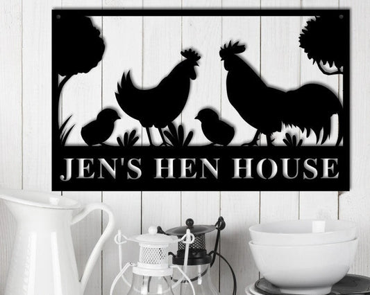 Chicken farm Hen house Personalized Cut Metal Sign Laser Cut Metal Signs Custom Gift Ideas - 8 inches - metal sign