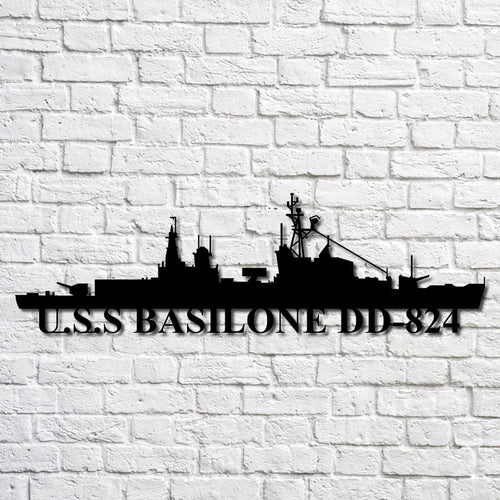 U.s.s Basilone Dd824 Navy Ship Metal Art, Custom Us Navy Ship Cut Metal Sign, Gift For Navy Veteran, Navy Ships Silhouette Metal Art, Navy Home Decor Laser Cut Metal Signs Custom Gift Ideas