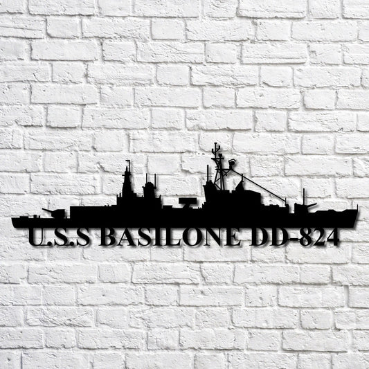 U.s.s Basilone Dd824 Navy Ship Metal Art, Custom Us Navy Ship Cut Metal Sign, Gift For Navy Veteran, Navy - metal sign