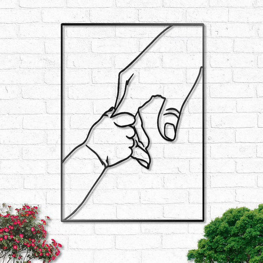 Hand by Hand Mother and Son Mother and Daughter Mother and Baby Cut Metal Sign Laser Cut Metal Signs Custom Gift Ideas - 8 inches - metal sign