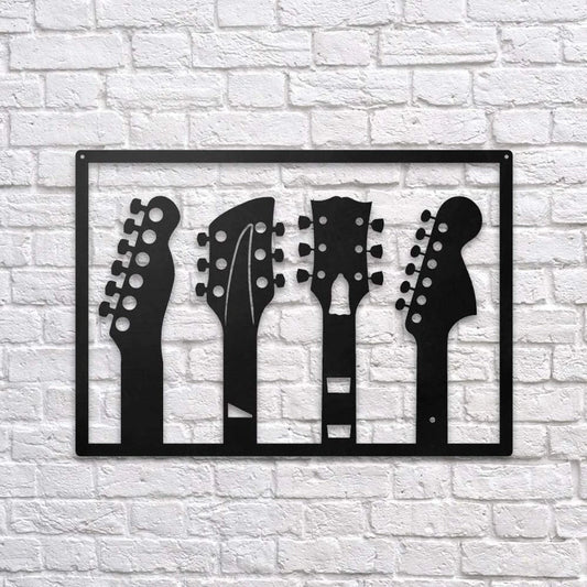 Guitar Instrument Wall Art Cut Metal Sign Laser Cut Metal Signs Custom Gift Ideas - 8 inches - metal sign