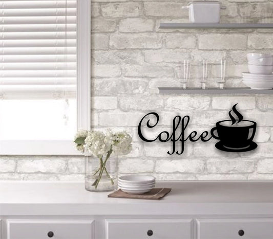 Coffee Metal Sign Coffee Bar Decor Kitchen Decor Coffee Cup Thanksgiving Decor Christmas - 8 inches - metal sign