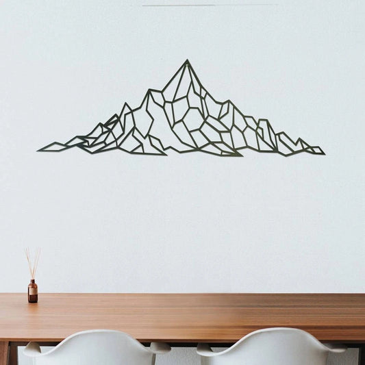 Geometric Mountain Range Metal Art - 8 inches - metal sign