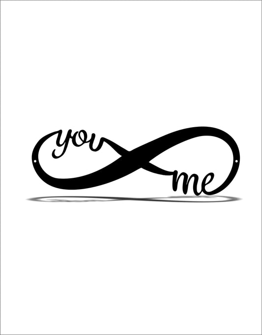 Infinity You And Me Metal Sign Entryway Decor Living Room Decor Bedroom Decor Wedding Gift Anniversary Gift Christmas - 8 inches - metal sign