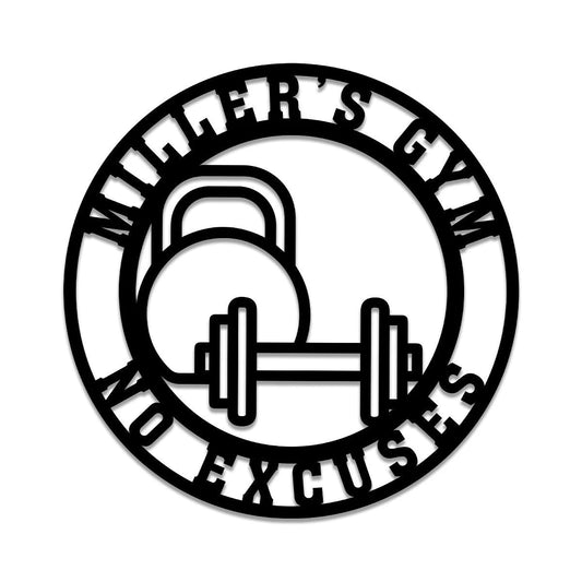 No Excuses Metal Gym Sign, Custom Fitness, Cross Fit Club, Wall Decor, Metal Laser Cut Metal Signs Custom Gift Ideas - 8 inches - metal sign