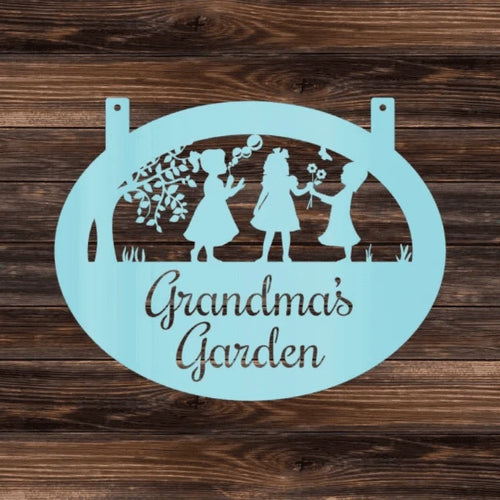 Custom Children At Play Garden Sign Cut Metal Sign Metal House Sign
