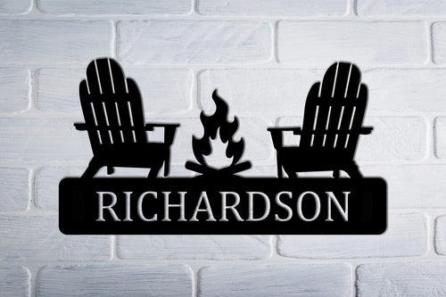 Richardson Chair Metal Sign Wall Decor Outdoor Decor Camping Decor Customized Sign Name Decor Chair Metal Sign Fire Metal