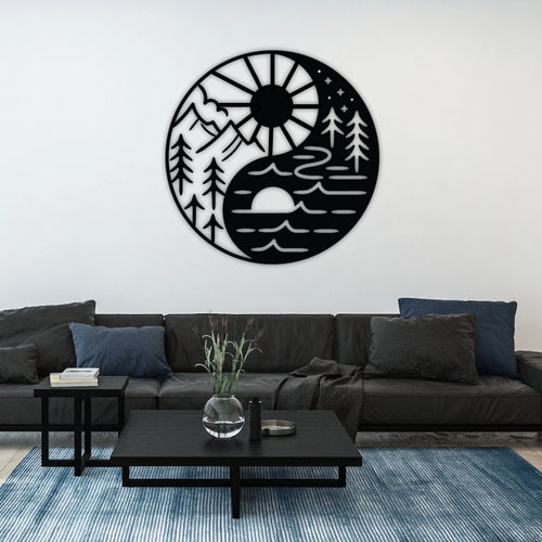 Yin Yang Sun & Moon Metal Wall Decor Housewarming Gift Office Decor Interior Design Best Seller Gift For Dad