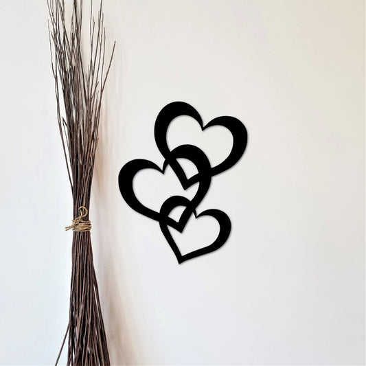 Stacked Hearts Sign 3 Hearts Wall Decor Cutout Metal Hearts Love Decor Valentine's Gift Idea For Her - wedding detail