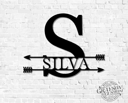 Personalized Custom Double Arrow Monogram Name Sign Rustic Farmhouse Decor Wedding, Anniversary, Or - wedding detail