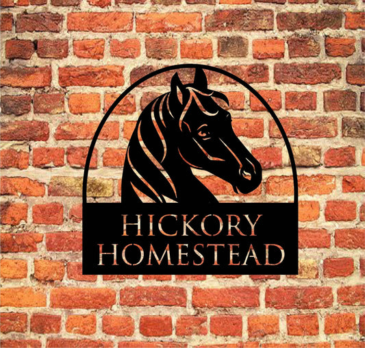 Custom Metal Horse Stable Sign Custom Equine Metal Art Horse Stable Metal Art - 8 inches - metal sign
