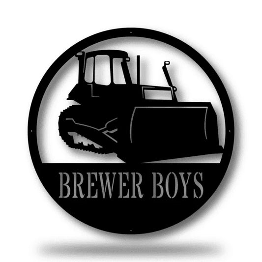 Dozer Monogram Customized Metal Signs, Custom Metal Sign, Custom Signs, Metal Sign, Metal Laser Cut Metal Signs Custom Gift Ideas - 8 inches - metal sign