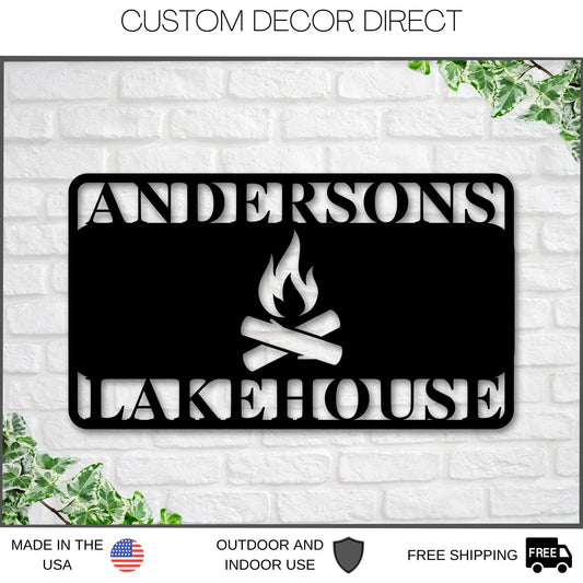 Metal Sign, Personalized Lakehouse Sign, Cottage Sign, Camp Fire Sign, Custom Sign, Personalized Camp - metal sign