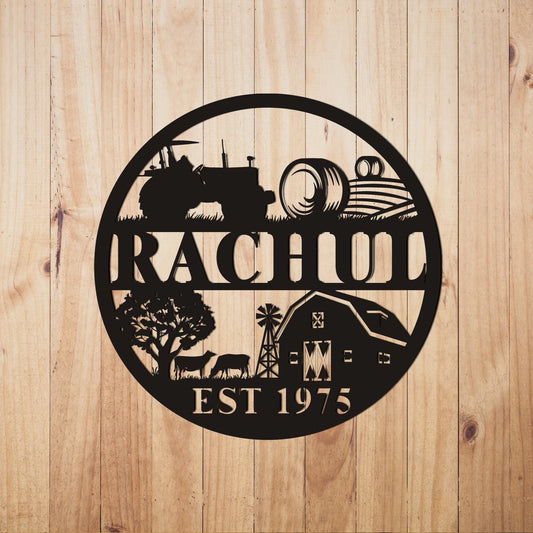Personalized Farm Sign With Established Date, Metal Sign Personalized, Metal Sign Custom, Last Name Sign - metal sign