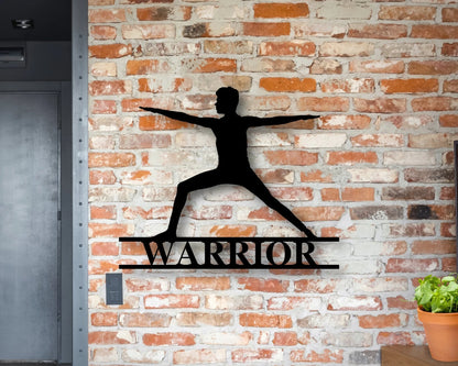 Personalized Yoga Warrior Sign, Family Name Metal Sign, Personalized Yoga Sign, Custom Last Name Sign, Personalized Metal Wall Art, Laser Cut Metal Signs Custom Gift Ideas