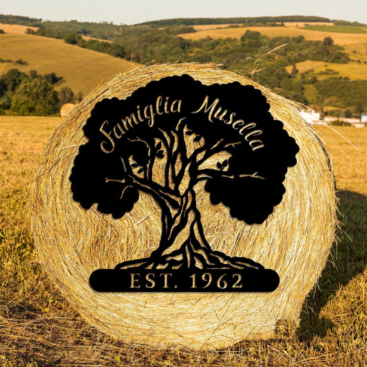 Tree Of Life Established Tree Family Established Sign Exclusive Design Plasma Cut Steel Sign steel Art Gift Anniversary - 8 inches - metal sign