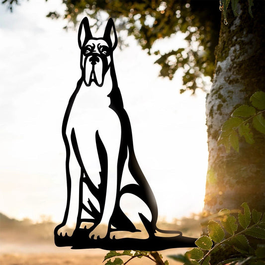 Great Dane Puppy Love Metal Art Garden Signs Cut Metal Sign Metal House Sign - 8 inches - metal sign