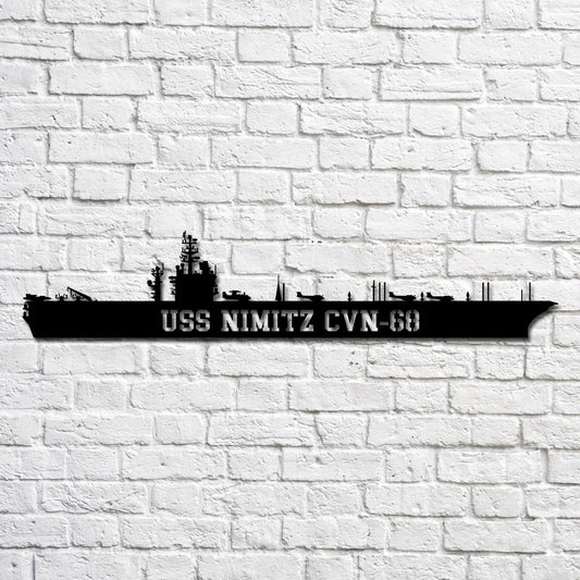 Uss Nimitz Cvn68 Navy Ship Metal Art, Gift For Navy Veteran, Navy Ships Silhouette Metal Art, Navy Home Decor Laser Cut Metal Signs Custom Gift Ideas