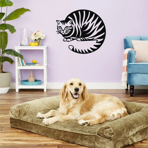 Metal Cat Art Geometric Cat Decor ation Wall Hangings Metal Sign Cat Lover Gift