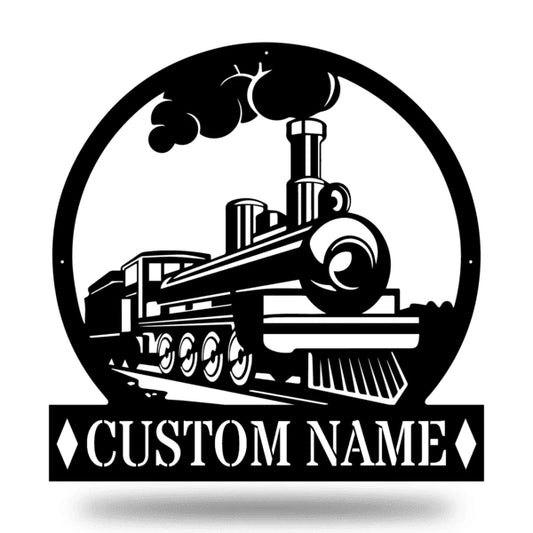 Steam Train Monogram Customized Metal Signs, Custom Metal Sign, Custom Signs, Metal Sign Laser Cut Metal Signs Custom Gift Ideas - 8 inches - metal sign