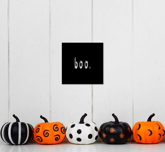 Metal Boo Sign Funny Halloween Signs Halloween Gift Shelf Sitter For Halloween Office Desk Decor Halloween Decor - 8 inches - metal sign