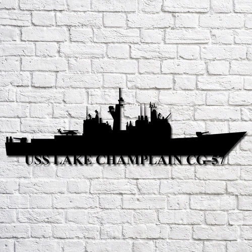 Uss Lake Champlain Cg57 Navy Ship Metal Art, Custom Us Navy Ship Cut Metal Sign, Gift For Navy Veteran, Navy Ships Silhouette Metal Art, Navy Home Decor Laser Cut Metal Signs Custom Gift Ideas