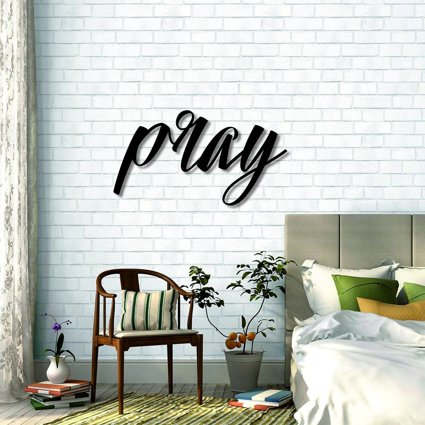 Pray Metal Sign Pray Sign Metal Words Metal Wall Decor Metal Signs Housewarming Gift