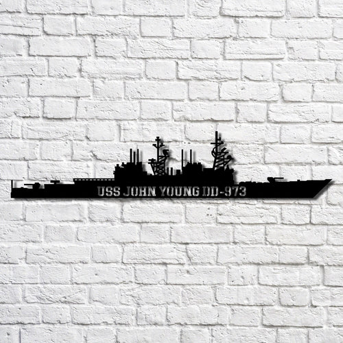 Uss John Young Dd973 Navy Ship Metal Art, Custom Us Navy Ship Cut Metal Sign, Gift For Navy Veteran, Navy Ships Silhouette Metal Art, Navy Home Decor Laser Cut Metal Signs Custom Gift Ideas