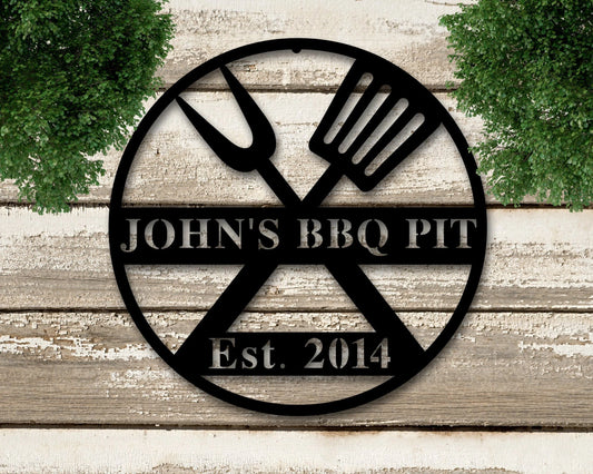 Personalized Bbq Sign, Grilling Gifts, Outdoor Kitchen Metal Sign, Personalized Metal Sign, Grill Gifts - metal sign
