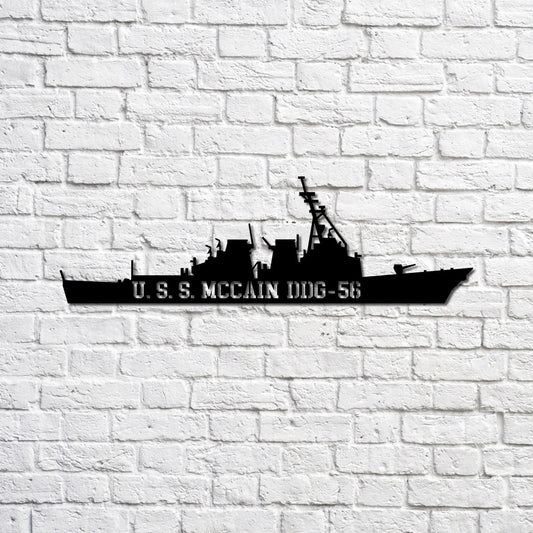 Uss Mccain Ddg56 Navy Ship Metal Sign, Memory Wall Metal Sign Gift For Navy Veteran, Navy Ships - metal sign
