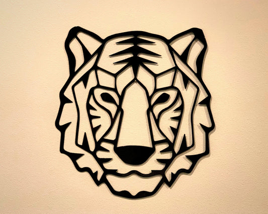 Geometric Tiger Metal Decor Kids Room Decor Door Hanger Tiger Fans Kids Room Geometric Animal Art - 8 inches - metal sign