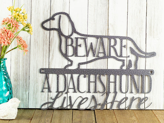 Dachshund Dog Metal Sign Outdoor Sign Dog Mom Gift Laser Cut Steel - 8 inches - metal sign